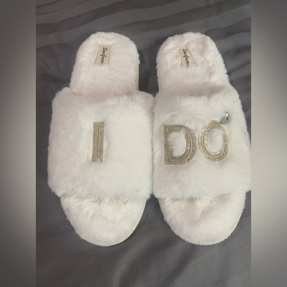 Womens Bride Dearfoams I DO slide slipper XL 11/12 - Picture 2 of 4